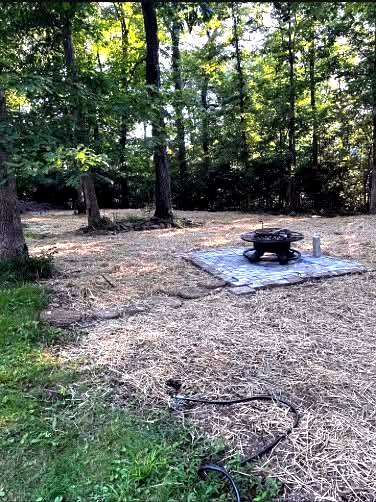 Fire pit patio area cleared and finished by Bulldog Land Management